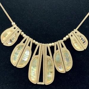 Gold Tone multi color choker. 16” + 3” extension,11 different pieces w/beads